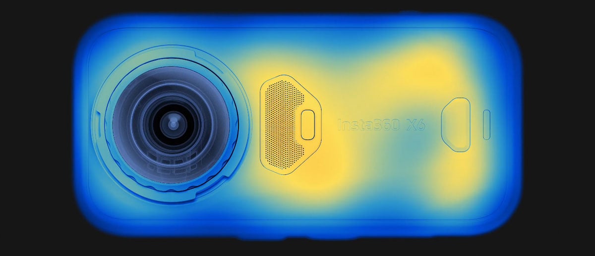 heatmap of the insta360 x6 camera