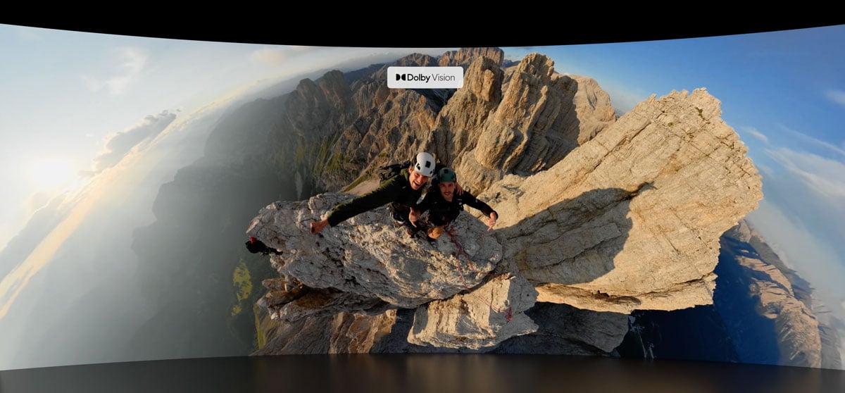 Two people on a rocky outcrop taking a video using the insta360 x6