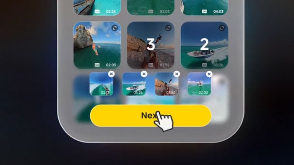 selected clips ready for auto editing