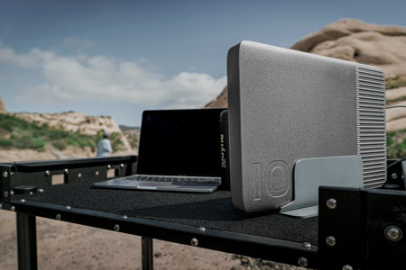 iodyne Pro Data on a desk connected to a laptop
