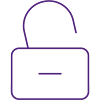 purple unlock icon