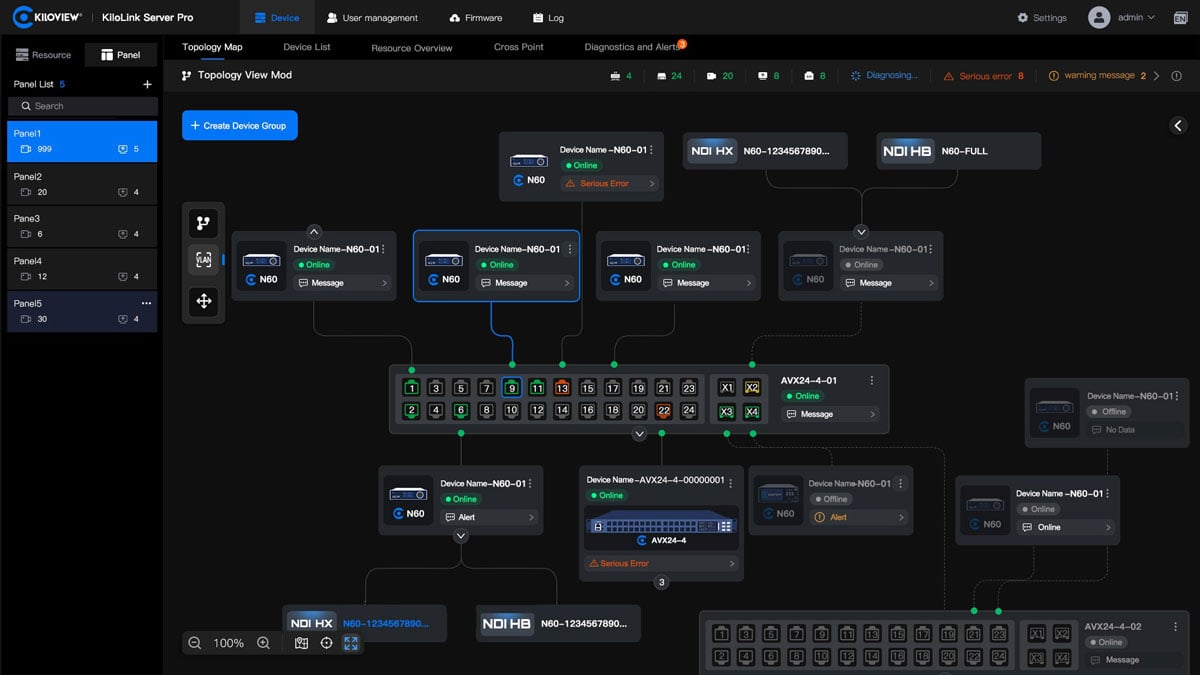kiloview media hub management interface
