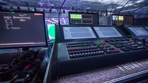 control desk for a live studio production