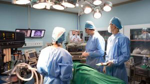 inside of a hospital operating room during a surgery