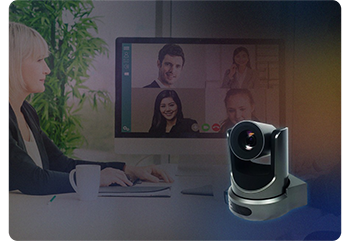 PTZ camera overlayed onto corporate meeting background image