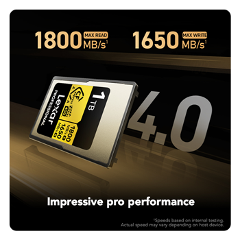 angled vieew of the cfexpress type a card with specs