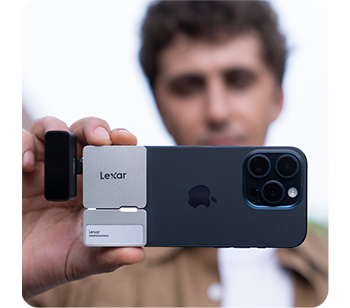 Apple iphone with macbook pro and lexar go portable SSD
