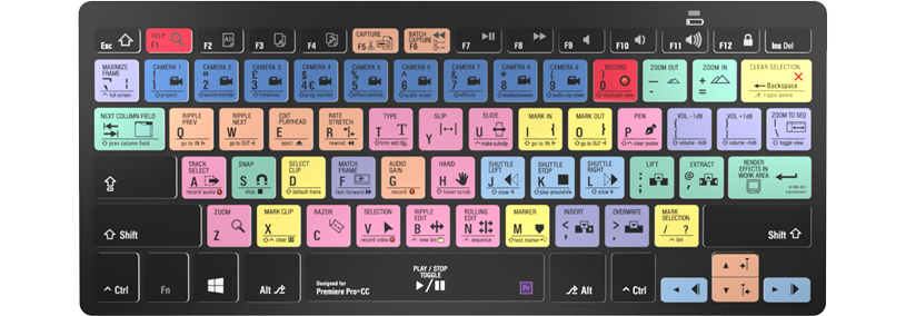 logickeyboard Premiere Pro CC Mini Bluetooth PC Keyboard