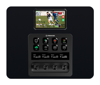 video camera monitor connected to a stream deck