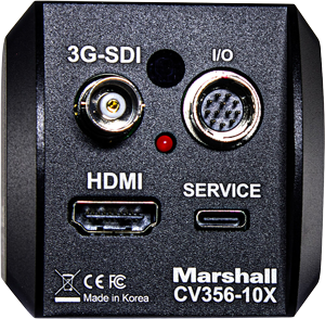 rear view of the marshall camera showing the ports