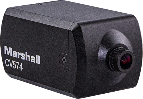 angled view of the Marshall CV574 Miniature UHD Camera