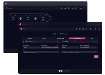 MMG AXIS software windows showing easy to use interface