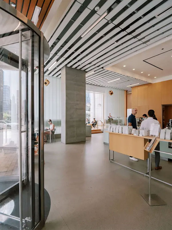 sample photo of an office entrance taken using the moment mobile lens