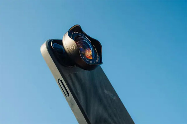 moment mobile lens attached to a smartphone