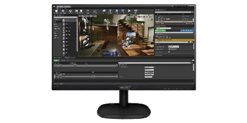 Computer monitor with unreal engine on screen