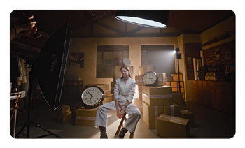 nanlite fc 120b being used as a backlight on set