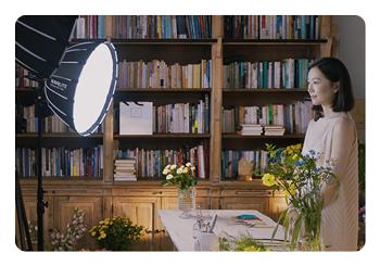 nanlite fc 120b being used on set