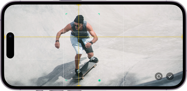a smartphone showing a skateboarder being framed using the obsbot ptz camera