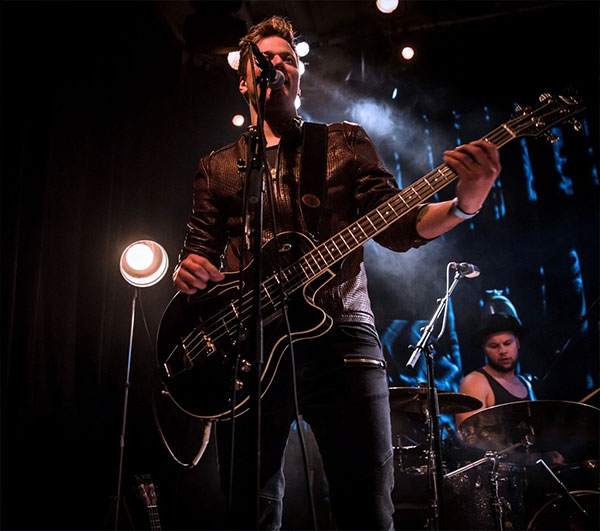 high iso example of a band playing on stage