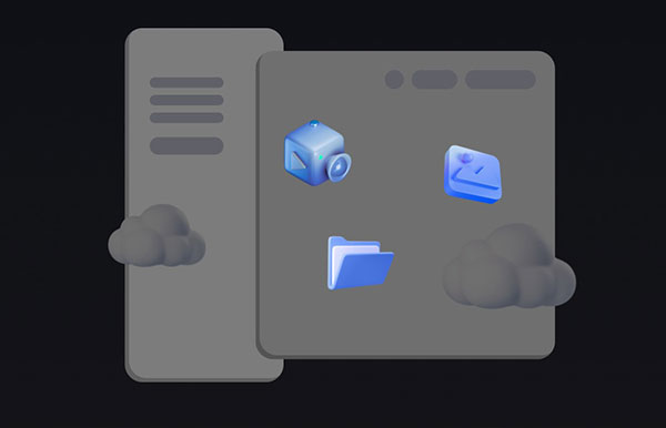 illusstration showing obsbot cloud layout on a black background