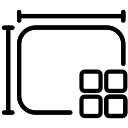 black pixel size icon