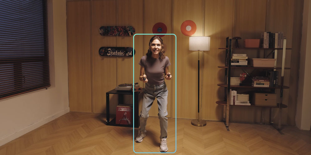 obsbot tiny tracking a woman during exercise