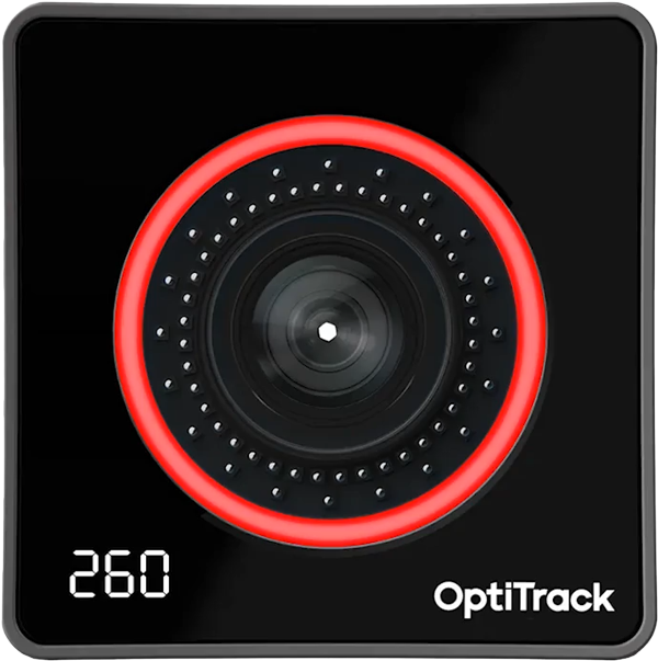 front view of the optitrack camera with the led ring changing colour