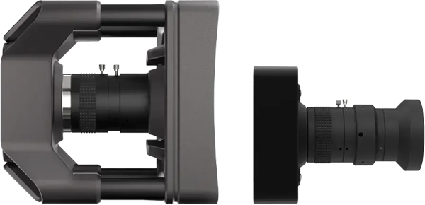 side view of the optitrack camera showing size comparison with another model