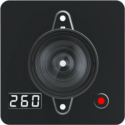 front view of the optitrack camera showing the led indicator