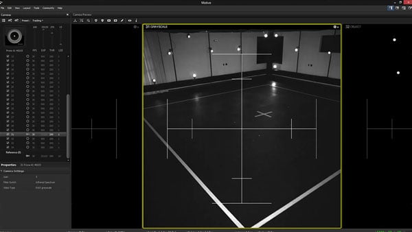 optitrack camera setup interface