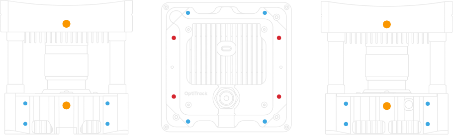 diagram showing the mounting points of the versaX 3d camera