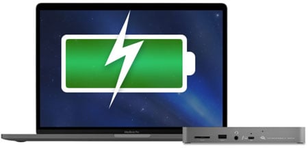 thunderbolt dock charging a laptop