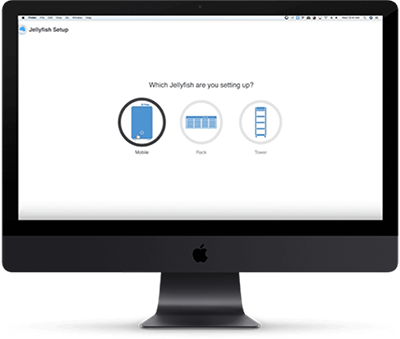 owc jellyfish external storage setup interface on a mac