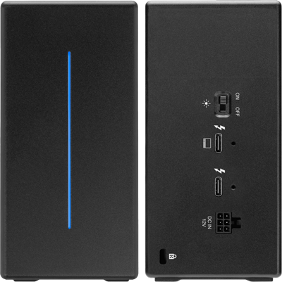 front and back view of the thunderblade x12 showing all of the available ports