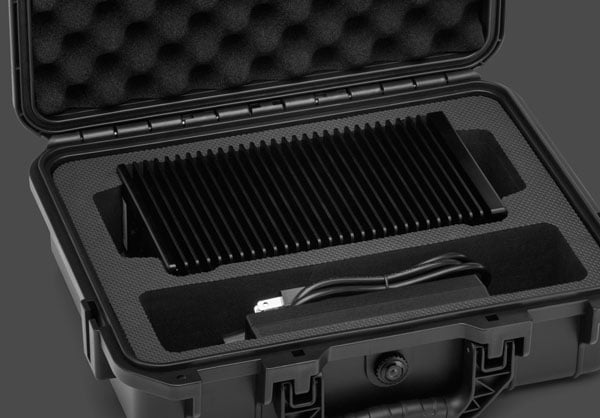 thunderblade x12 in a carry case on a grey background