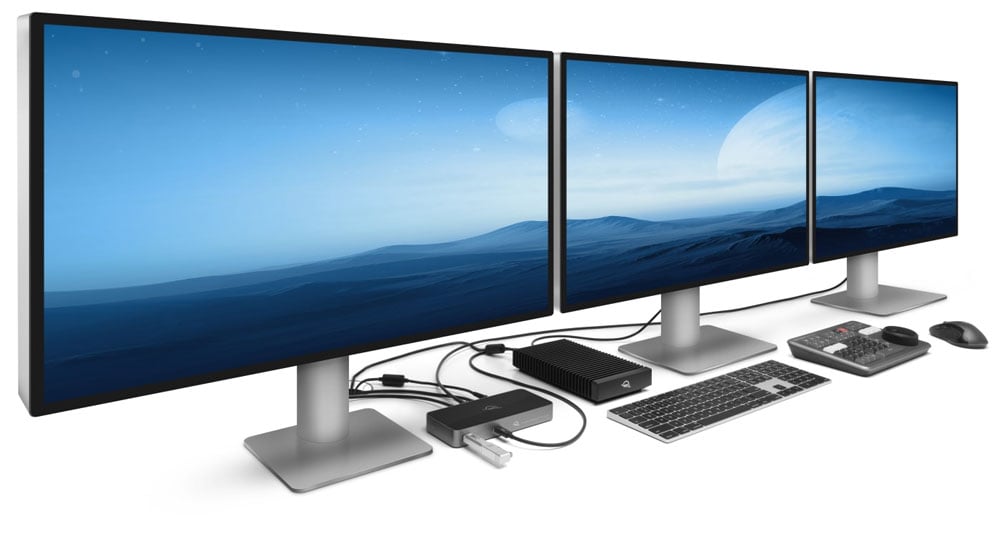 owc thunderbolt hub connected to 3 monitors