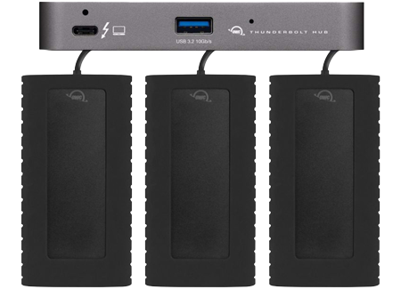 drives connected to the owc thunderbolt hub