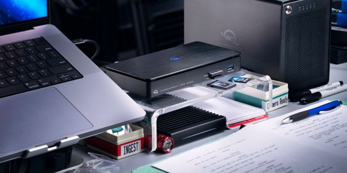 owc thunderbolt dock on a desk