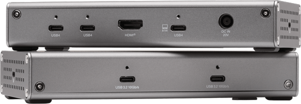 two owc usb4 hubs stack on top of each other showing the ports