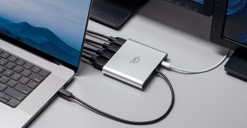 OWC usb c adapter on a desk
