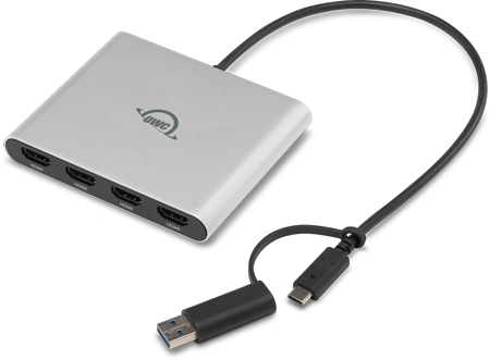 angled view of the OWC usb c adapter