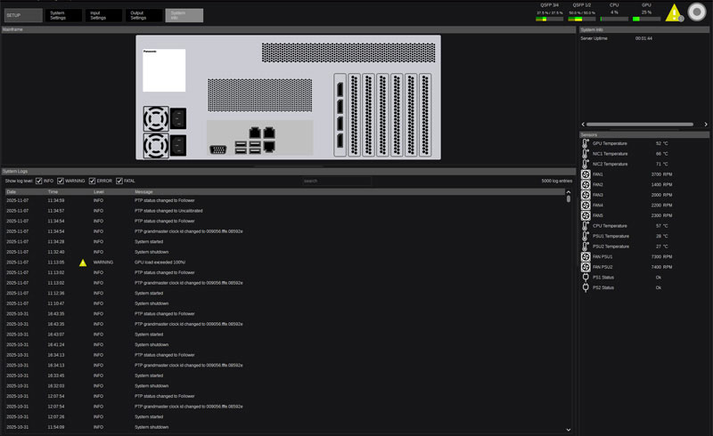 panasonic kairos system log interface