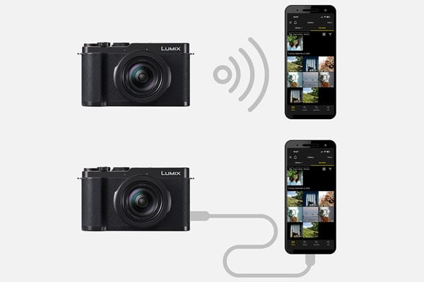 files being transferred to the lumix app