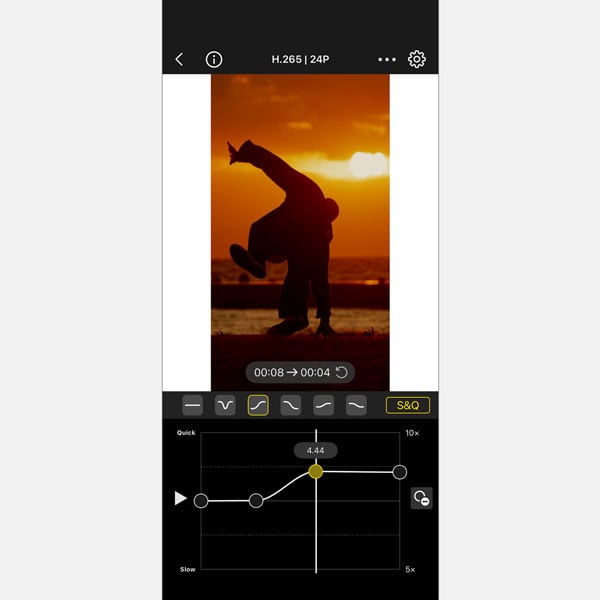 lumix app interface showing editing interface