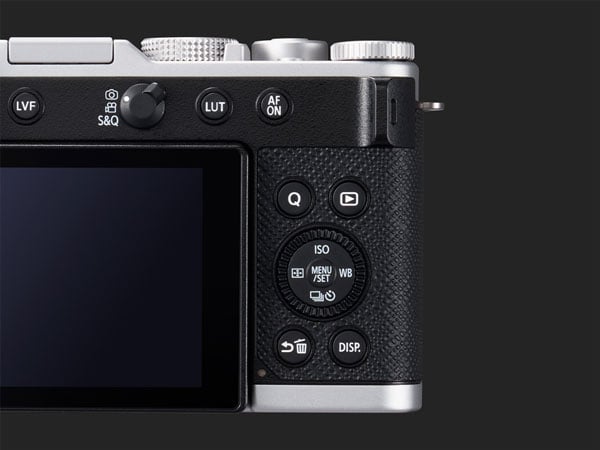 rear view of the lumix l10 camera showing the camera buttons