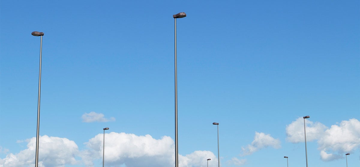 sample image of street lights with a blue clear sky