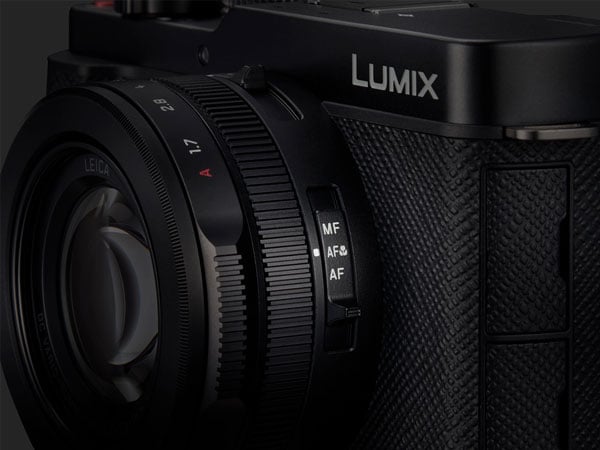 close up of the focus selector switch on the panasonic camera