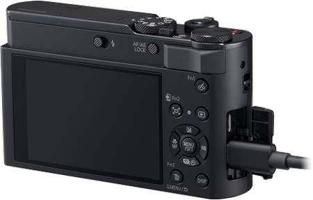 panasonic lumix camera being charged via usb-c