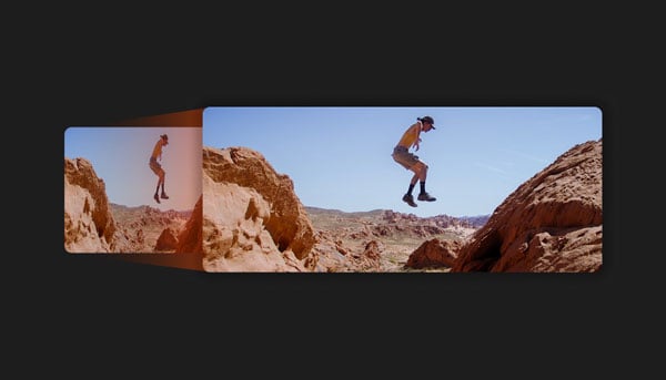 example showing the anamorphic de-squeeze in-camera