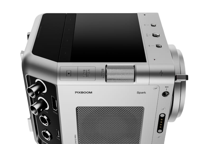 angled view of the pixboom camera focusing on the corner